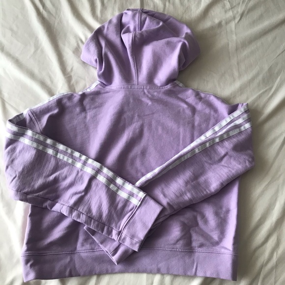 Adidas purple cropped hoodie - Picture 4 of 7